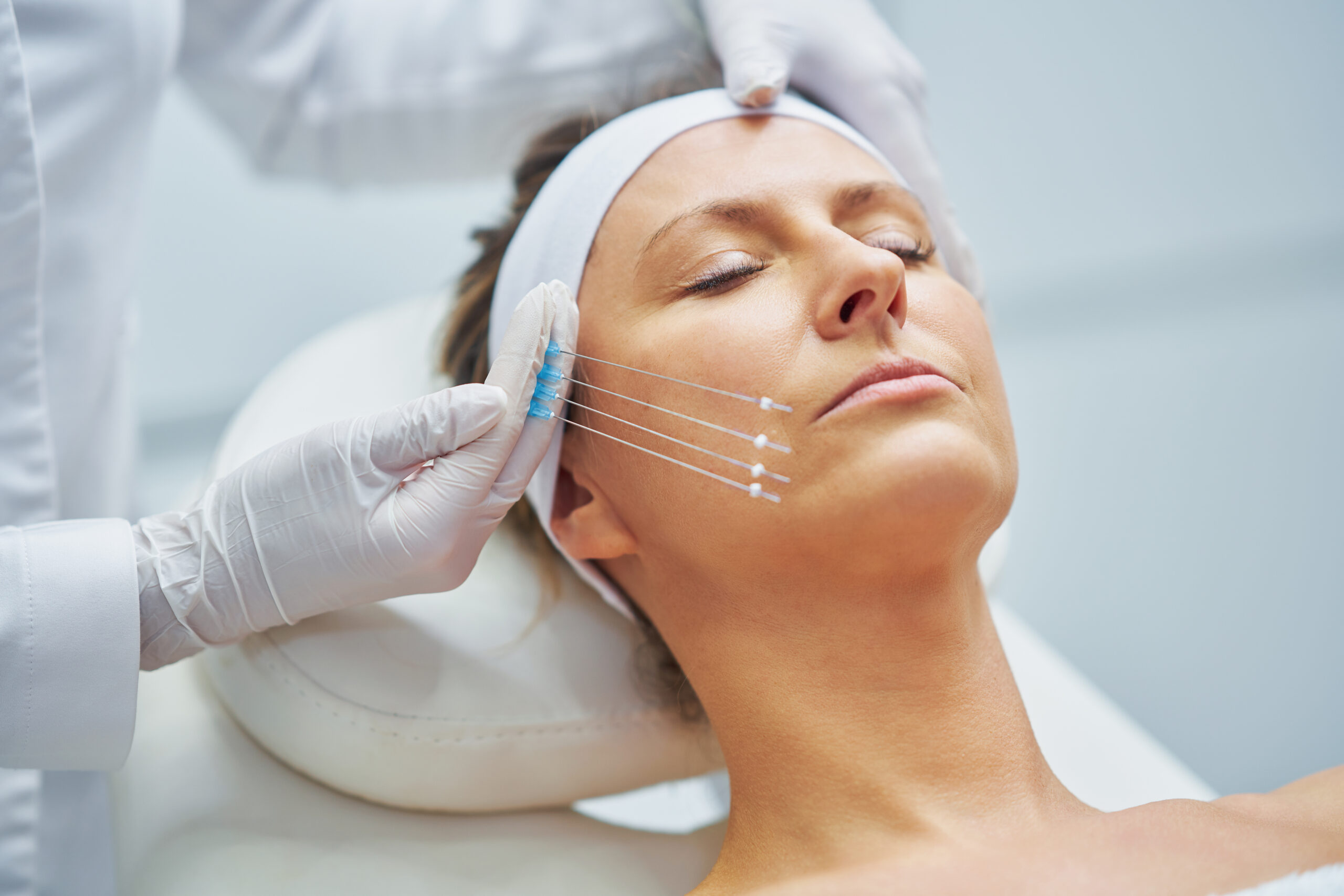 A scene of medical cosmetology treatments botulinum injection. High quality photo