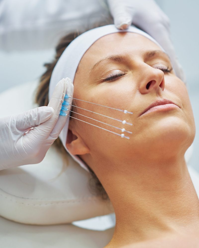 A scene of medical cosmetology treatments botulinum injection. High quality photo